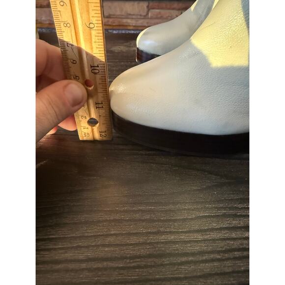 Vintage Colin Stuart Leather Knee High Zipper Ivory Boots Sz. 7 - Picture 6 of 9